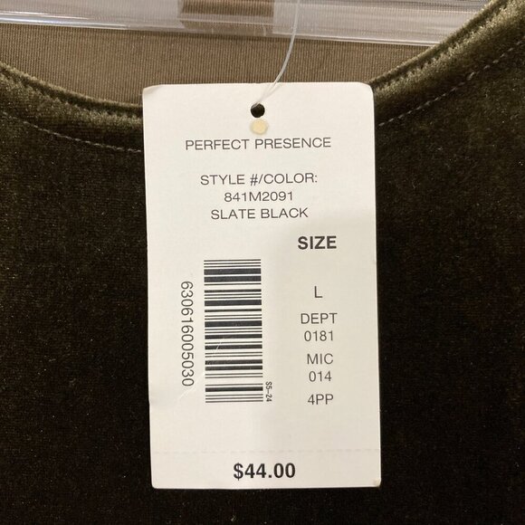 New Bechamel Velvet Stretch Pullover Top Large Round Neck Long Sleeve - Picture 3 of 9